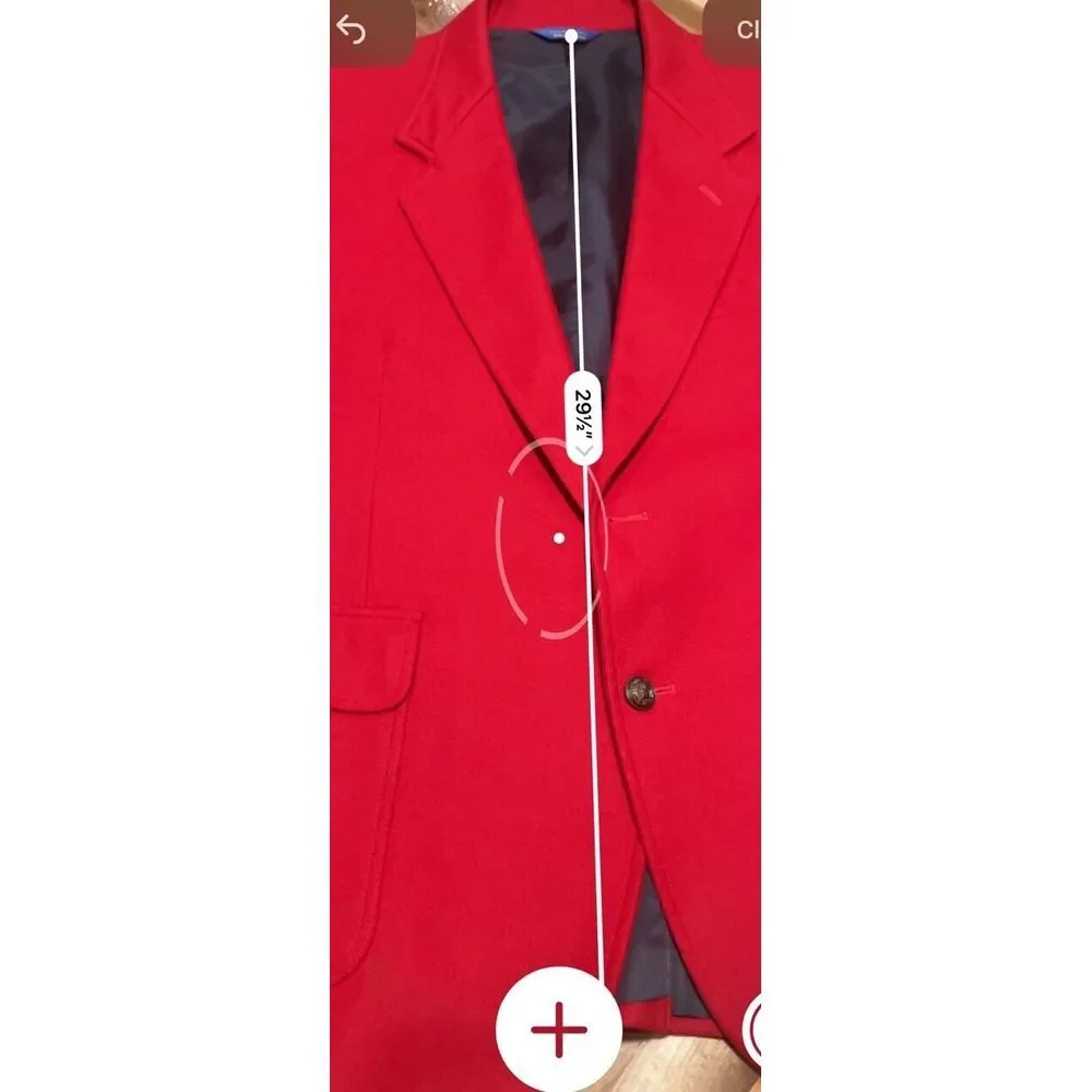 Pendleton Men's Size 46 Virgin Wool Bright Red blazer coat vintage USA - Picture 13 of 14